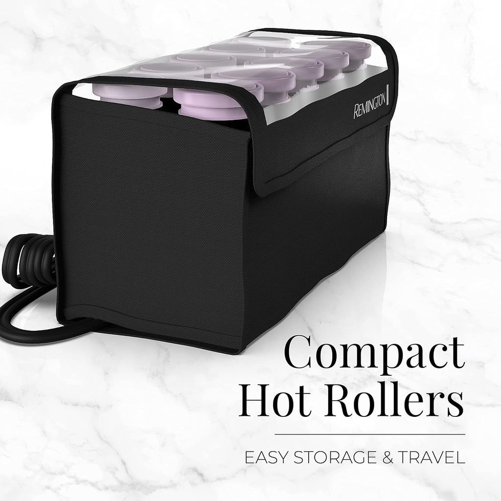 Remington Compact Ceramic Dual Voltage Hot Rollers for Long &Short Hair, Hair Setters, Hair Curlers