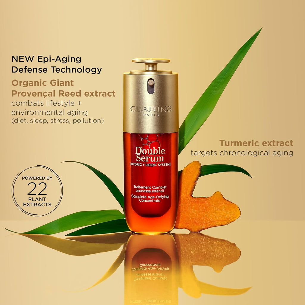 Clarins NEW Double Serum | Anti-Aging Face Serum | Visibly Firms, Smooths, Boosts Radiance, Refines