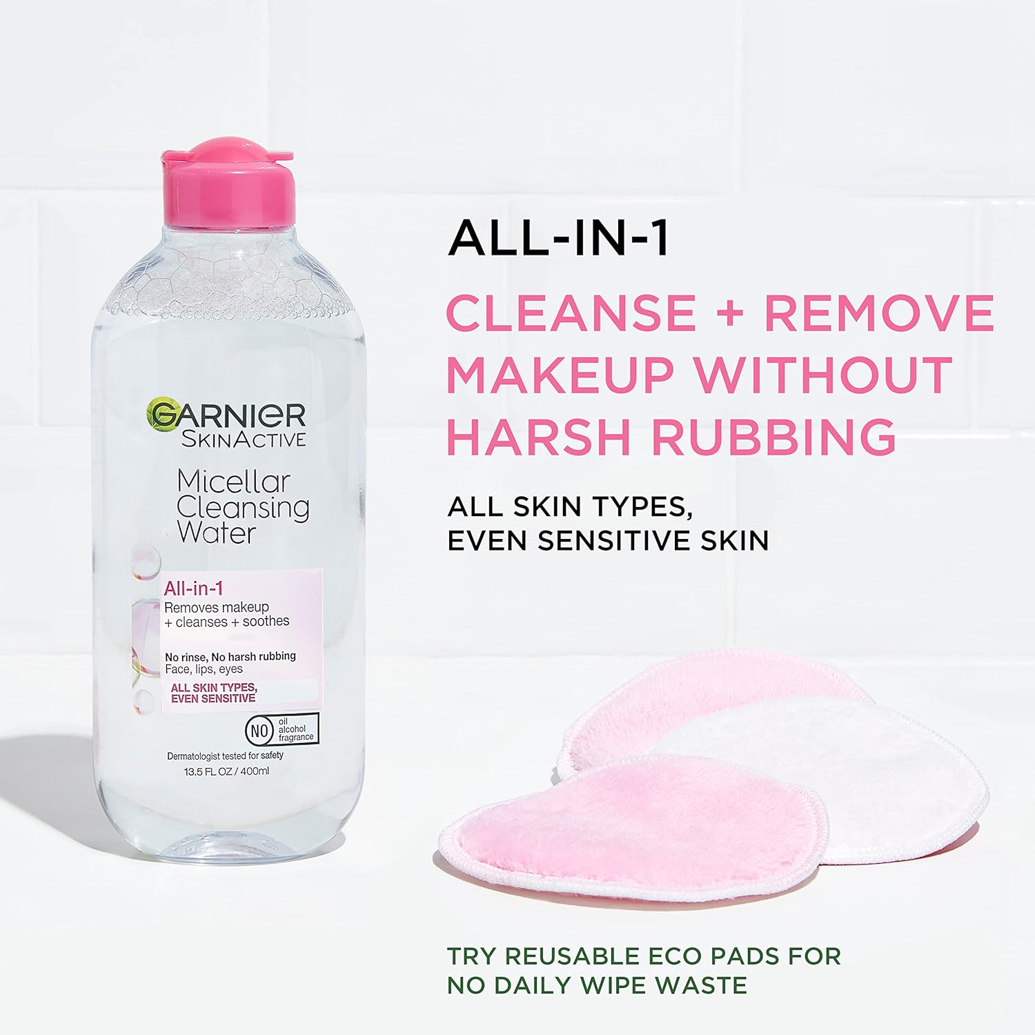 Garnier Micellar Water, Hydrating Facial Cleanser & Makeup Remover, Suitable for Sensitive Skin 2ct