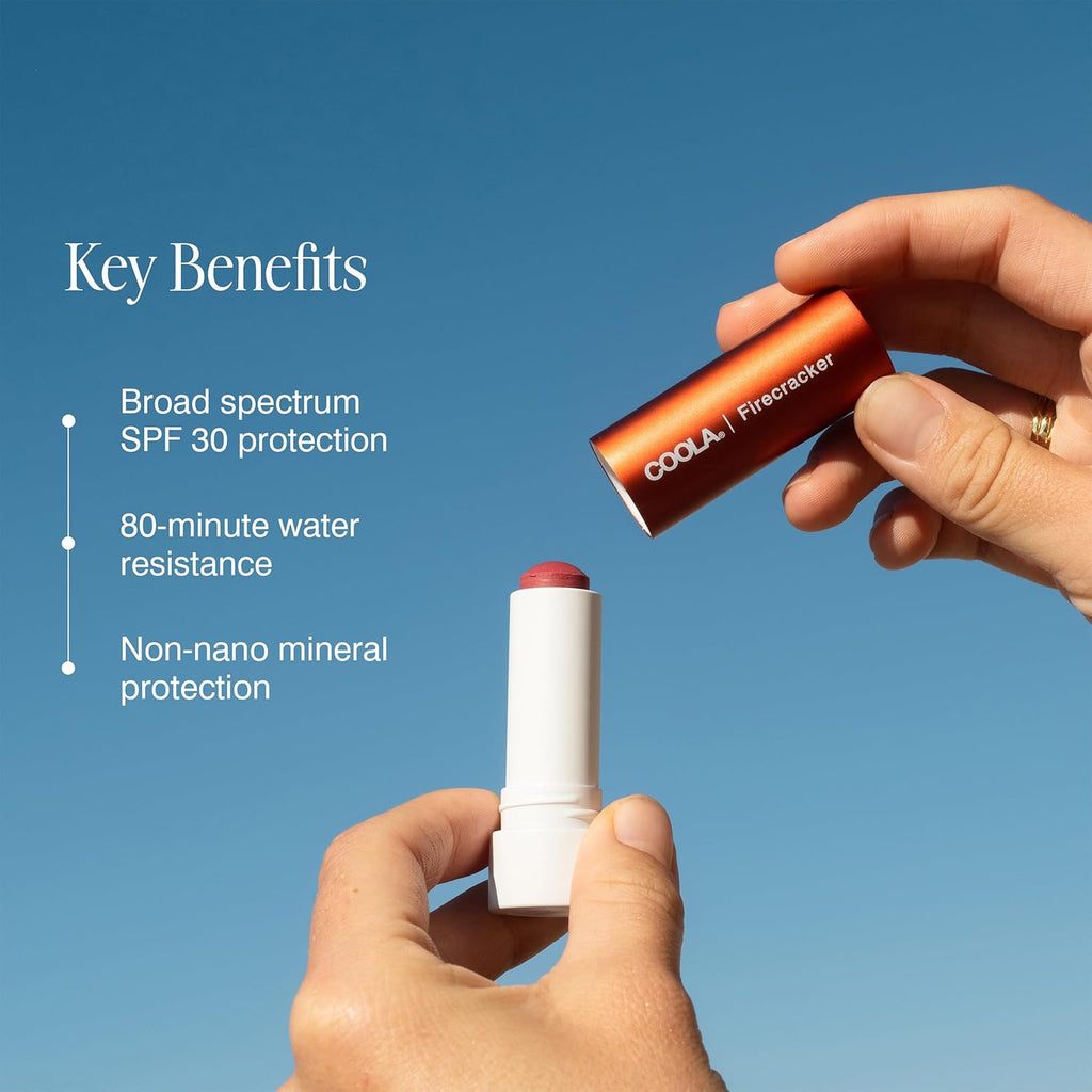 COOLA Organic Mineral Sunscreen Tinted Lip Balm, Lip Care for Daily Protection, Broad Spectrum SPF30