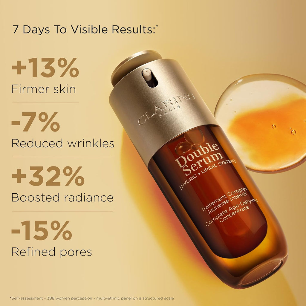 Clarins NEW Double Serum | Anti-Aging Face Serum | Visibly Firms, Smooths, Boosts Radiance, Refines