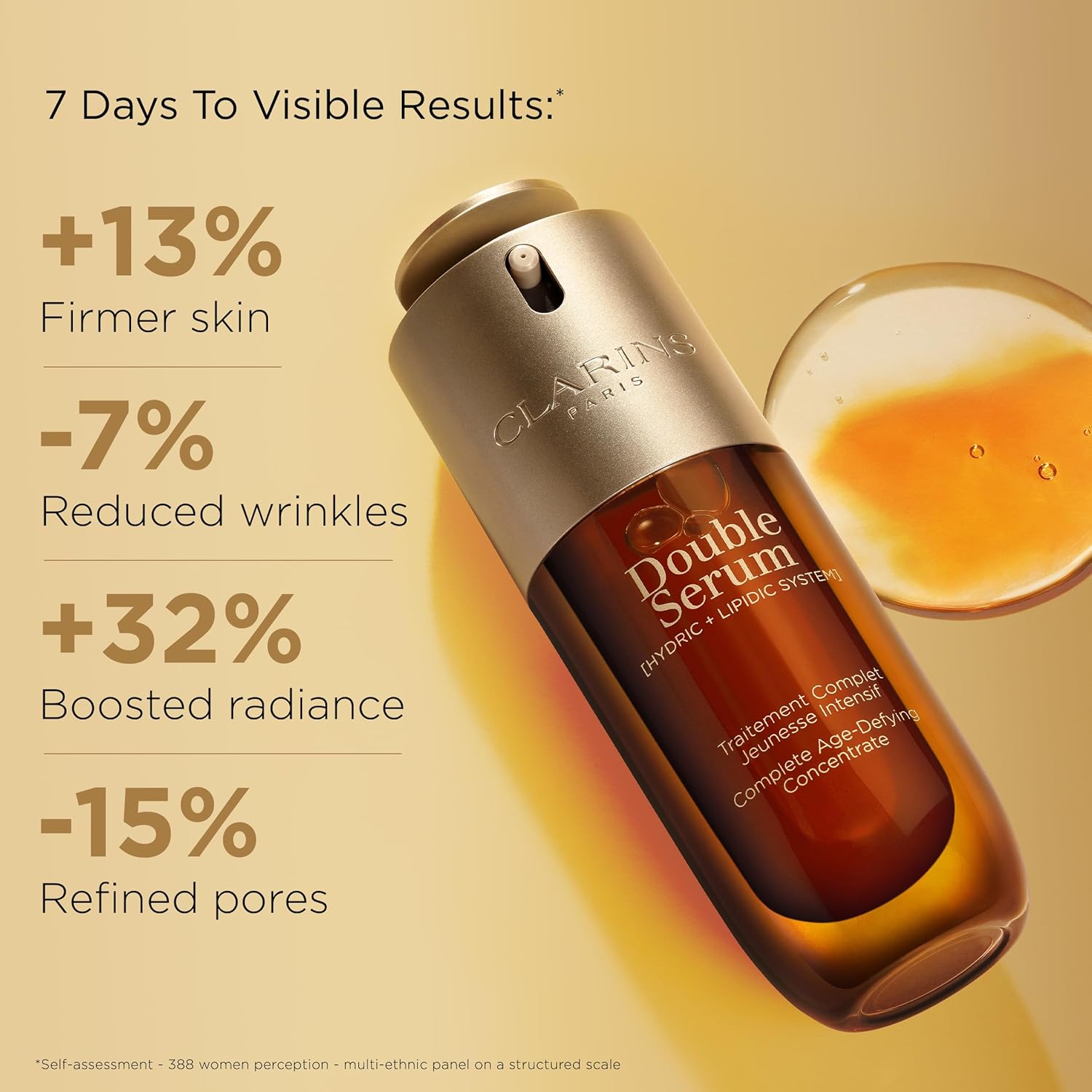 Clarins NEW Double Serum | Anti-Aging Face Serum | Visibly Firms, Smooths, Boosts Radiance, Refines