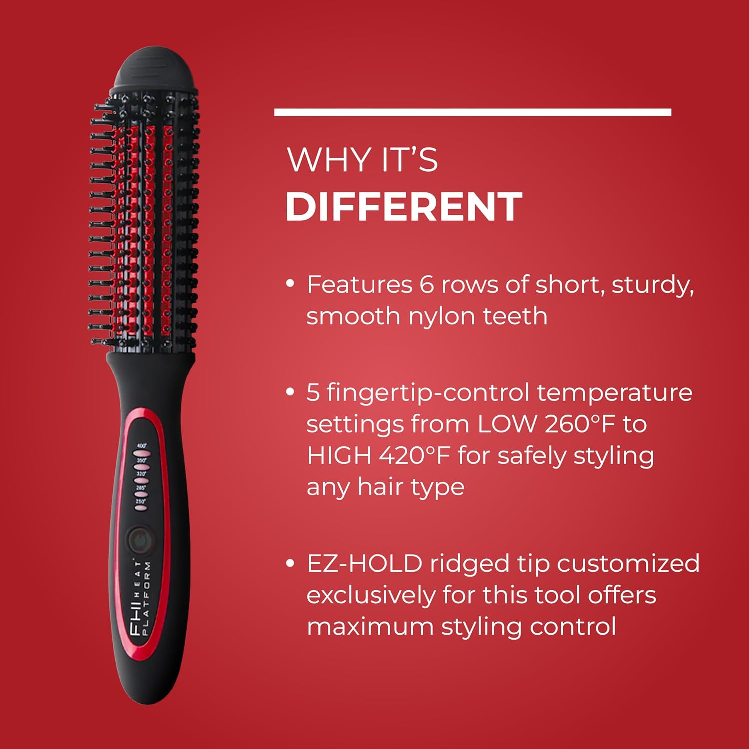 FHI Heat Stylus Thermal Styling Brush — Multi-Functional Thermal Brush for Smoothing, Volumizing