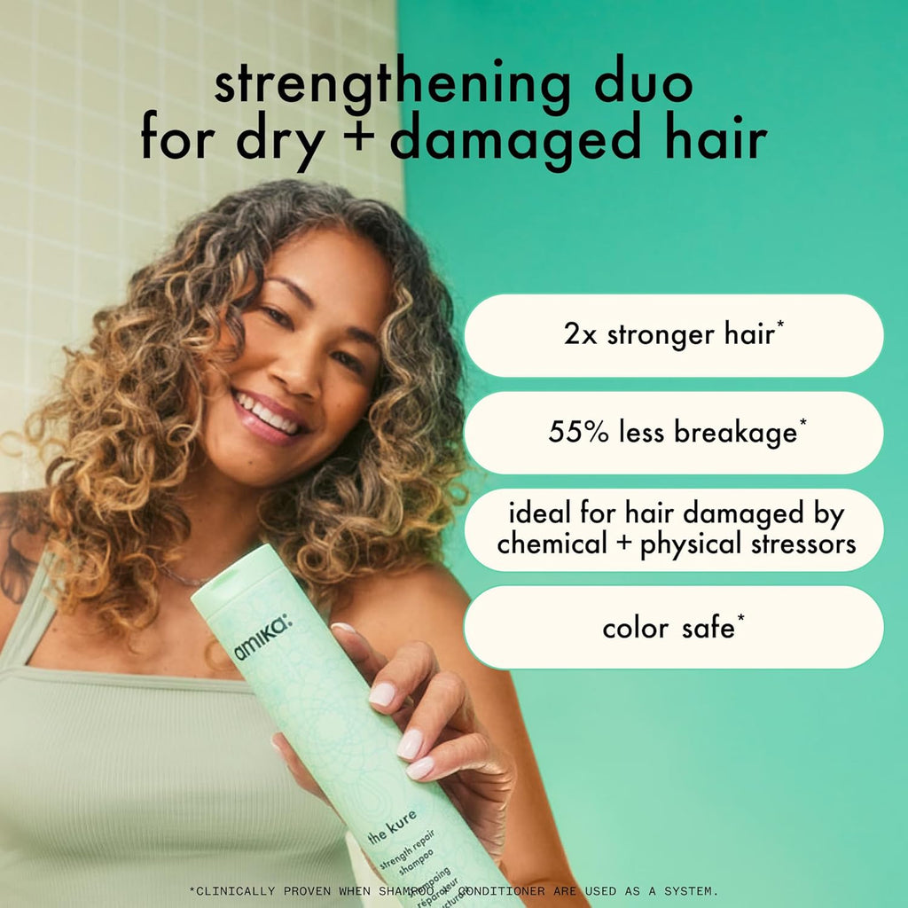 amika the kure strength repair shampoo, 9 fl oz.