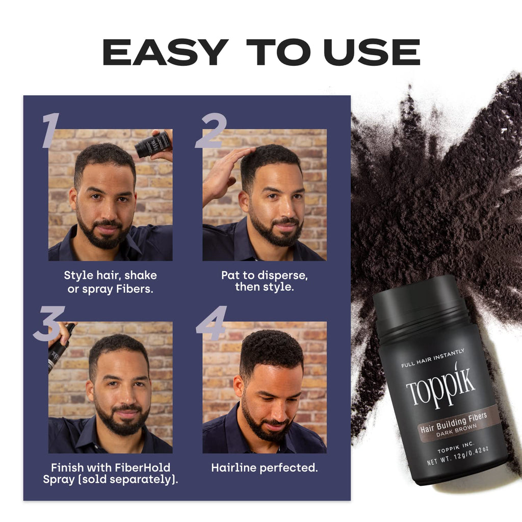 Toppik Hair Building Fibers, 12g Fill In Fine or Thinning Hair, Instantly Thicker, Fuller, Keratin