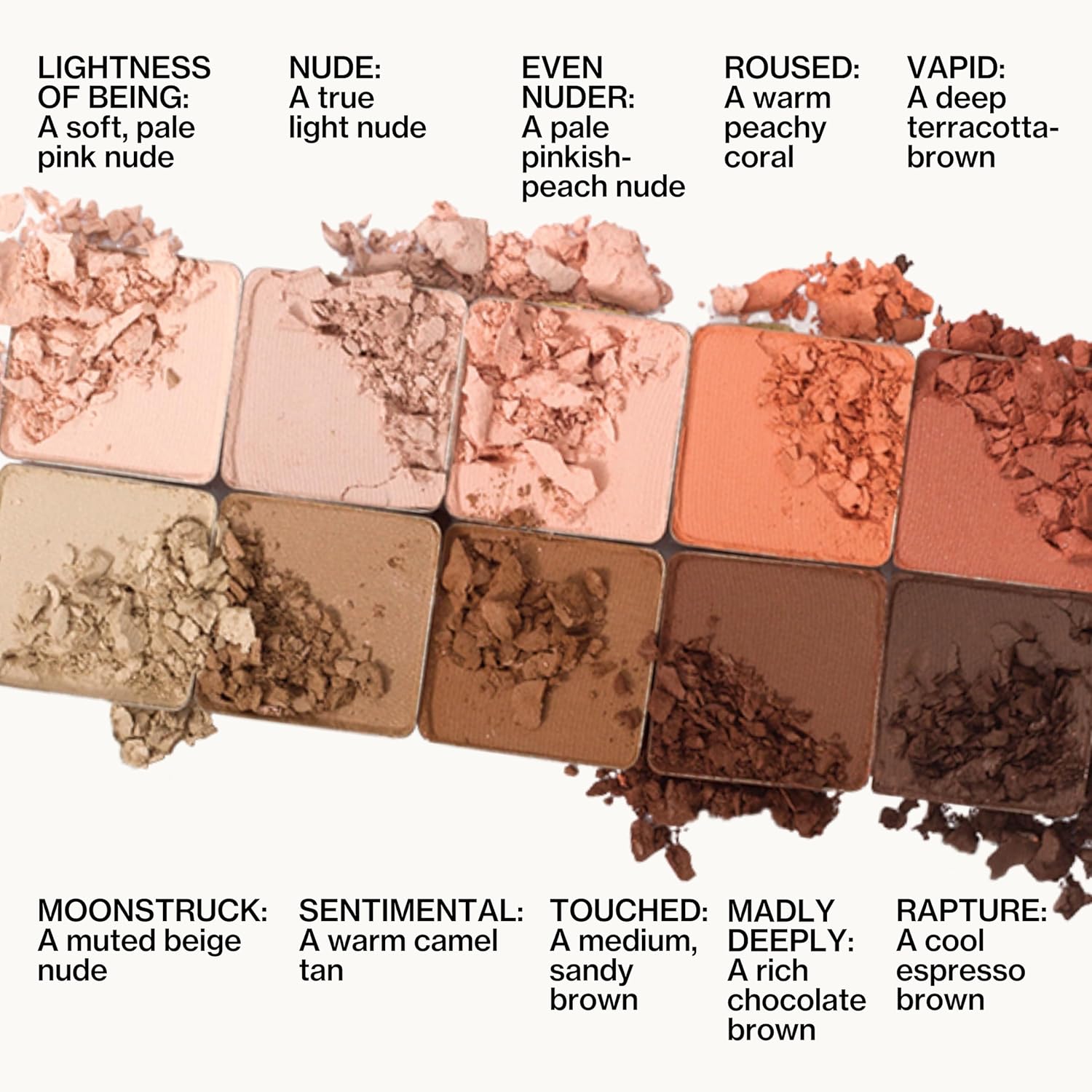 Pacifica Pink Nudes Mineral Eyeshadow Palette, 10 Neutral Shades, For Natural or Smoky Eye Look