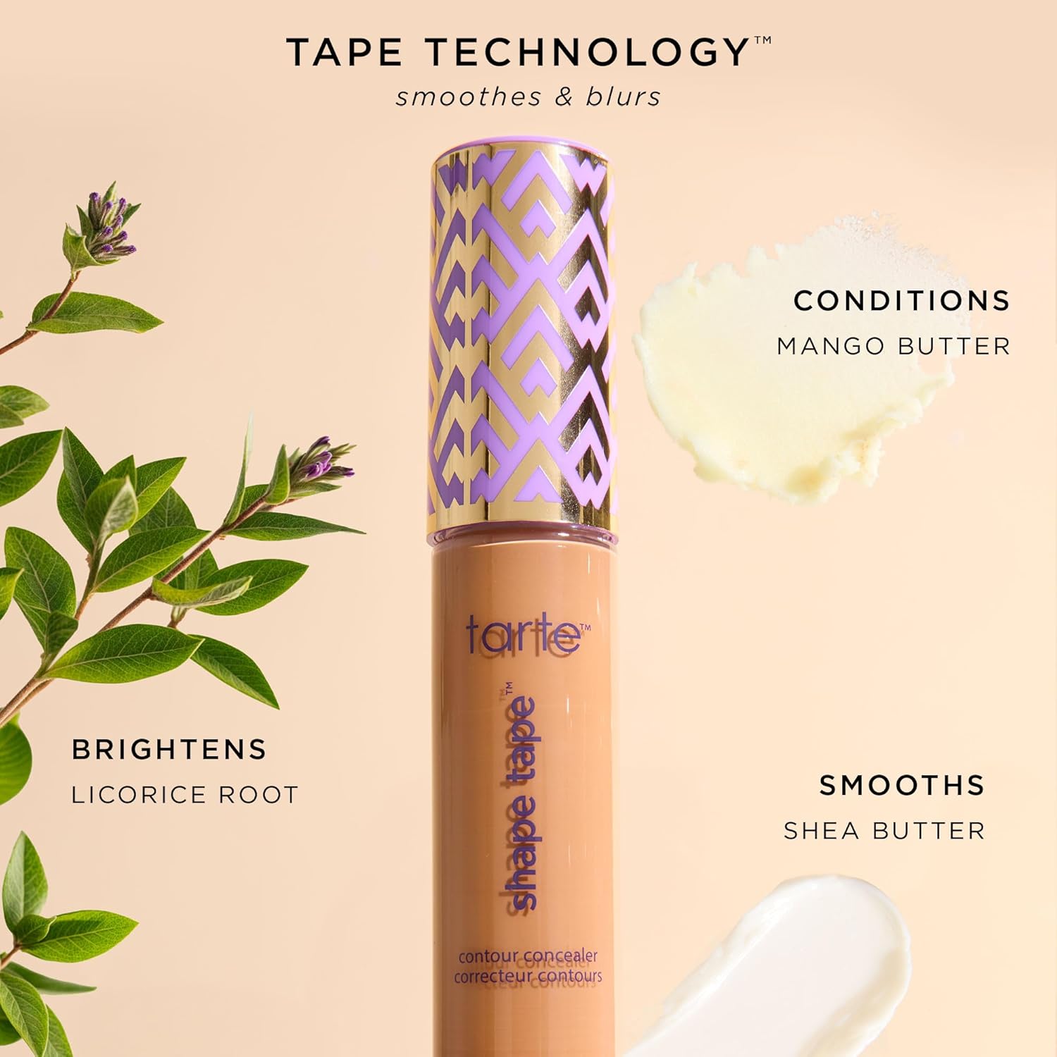 tarte shape tape full-coverage concealer, Matte Finish, Longwear, Dermatologist-Tested, Vegan