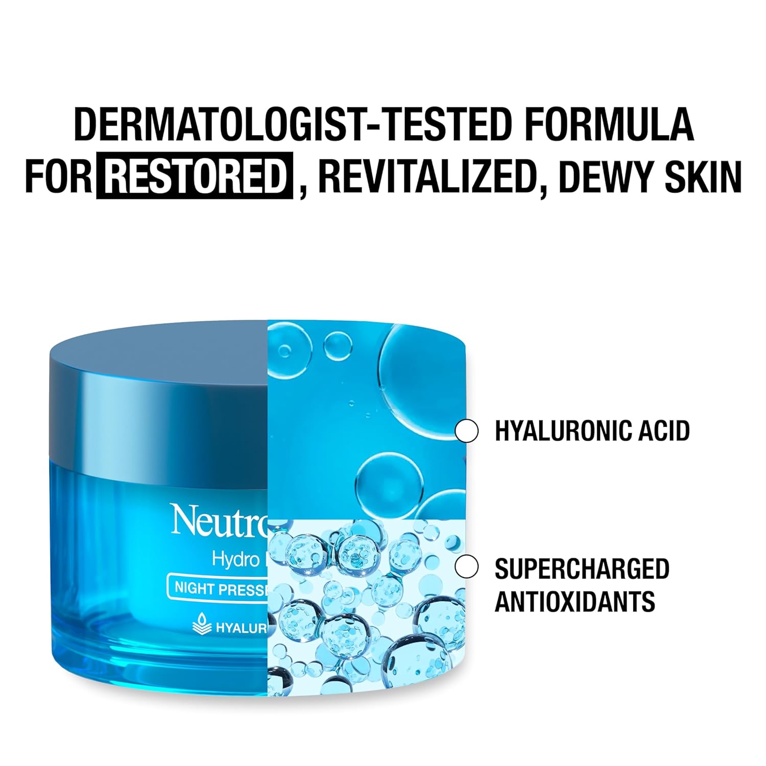 Neutrogena Hydro Boost Night Pressed Serum, Hyaluronic Acid Face Moisturizer for Normal to Extra Dry