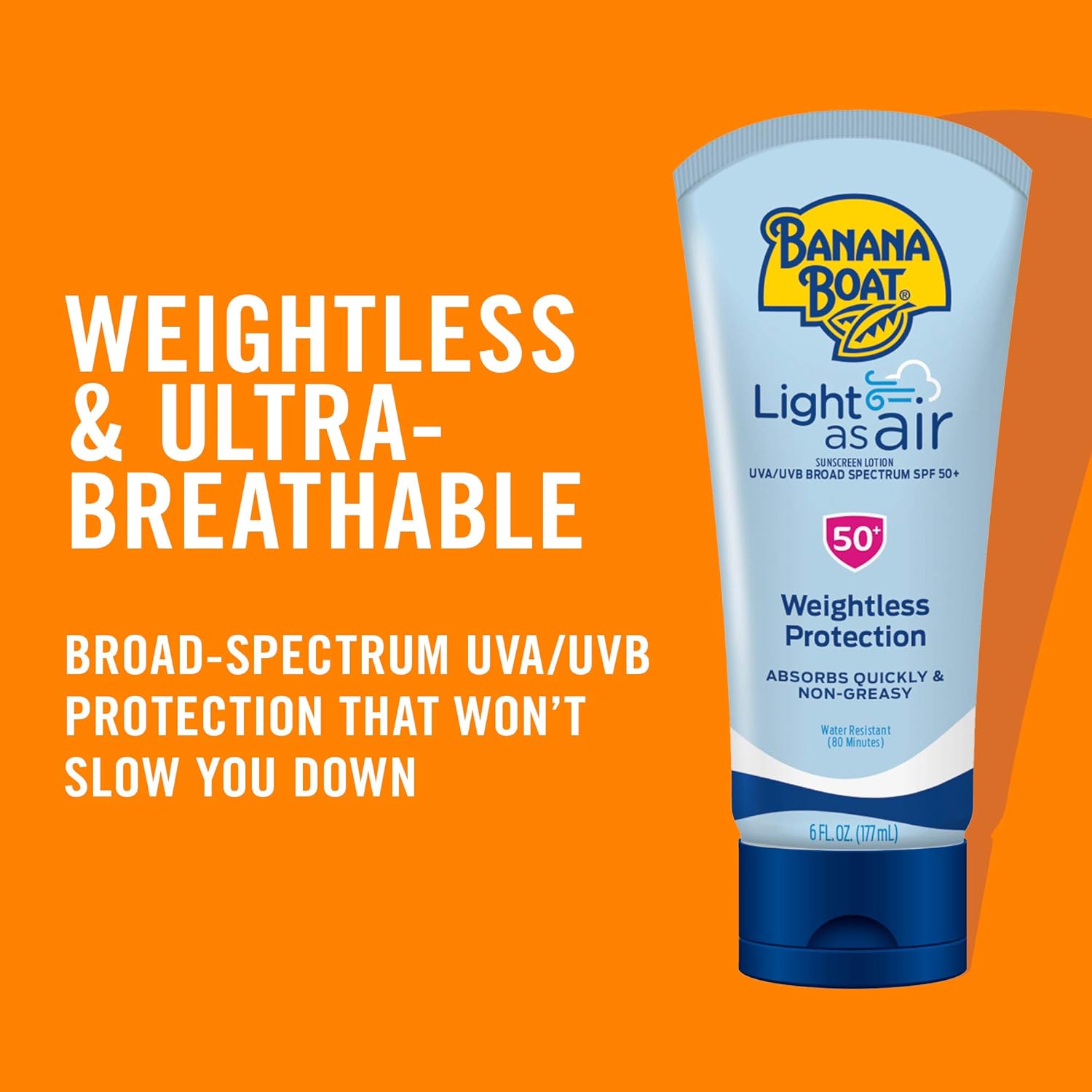Banana Boat Light As Air Sunscreen Lotion SPF50 Twin Pack | Lightweight & Non-Greasy, Sunblock
