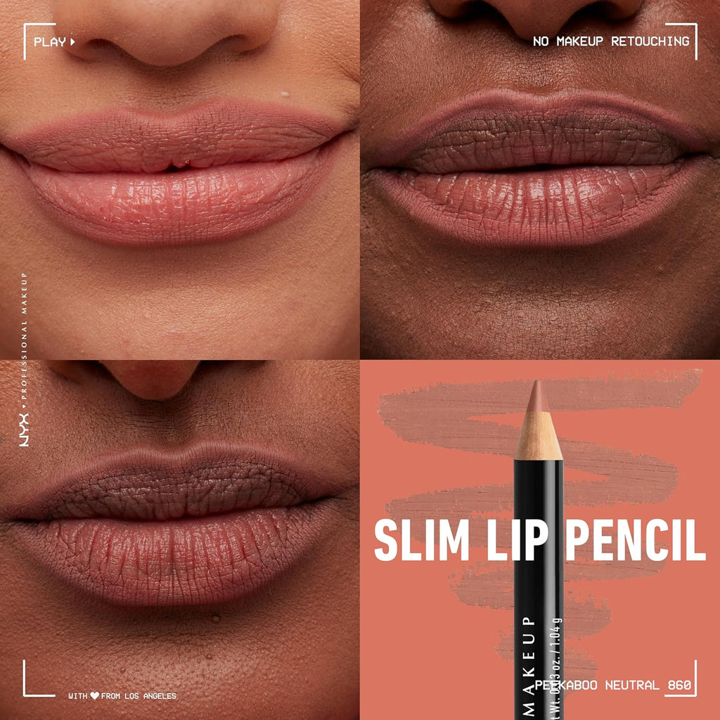 NYX PROFESSIONAL MAKEUP Slim Lip Liner Set, Long-Lasting Creamy Lip Liner Pack Of 3
