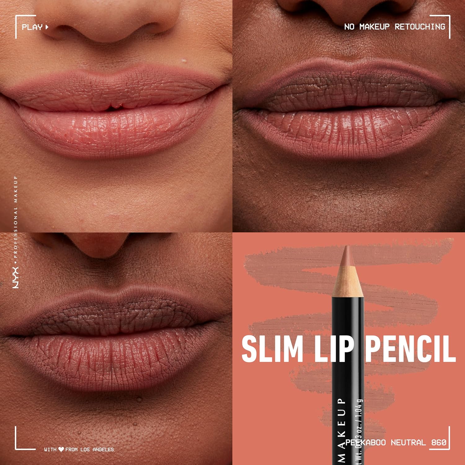 NYX PROFESSIONAL MAKEUP Slim Lip Liner Set, Long-Lasting Creamy Lip Liner Pack Of 3