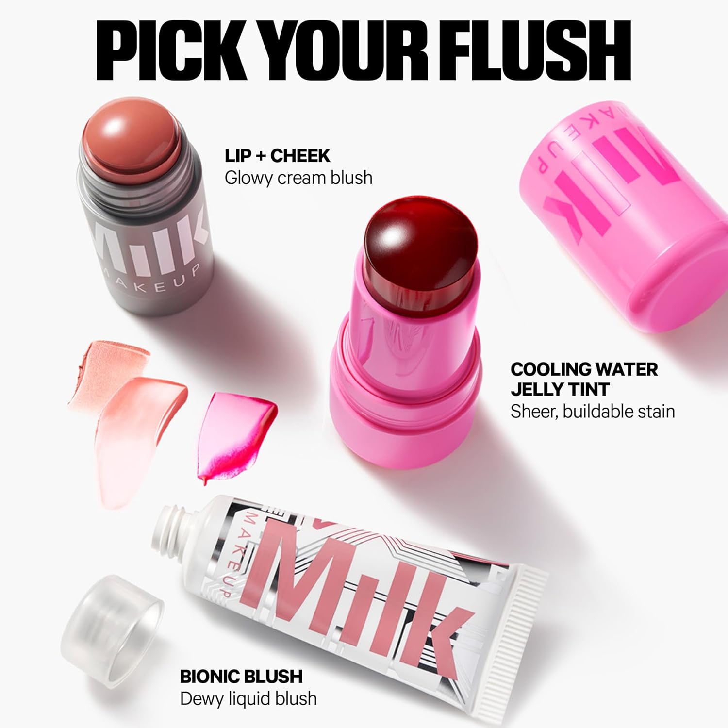 Milk Makeup Cooling Water Jelly Tint – Sheer Lip + Cheek Stain with Vegan Collagen, Seawater + Aloe