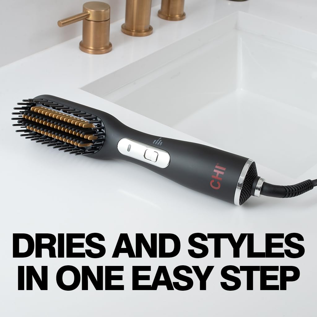 CHI 3-in-1 Hot Smoothing Dryer Brush with Three Preset Modes for Customized Styling