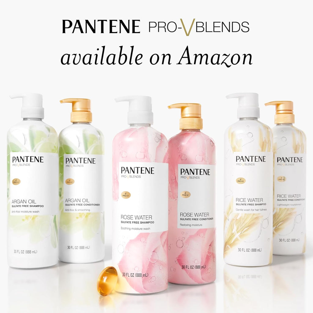 Pantene Rose Water Conditioner, Soothes, Replenishes Hydration, Nutrients, Vitamin B5, Antioxidants