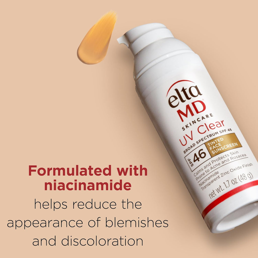 EltaMD UV Clear Tinted Sunscreen for Face,SPF 46 with Zinc Oxide,Oil-Free, Dermatologist Recommended