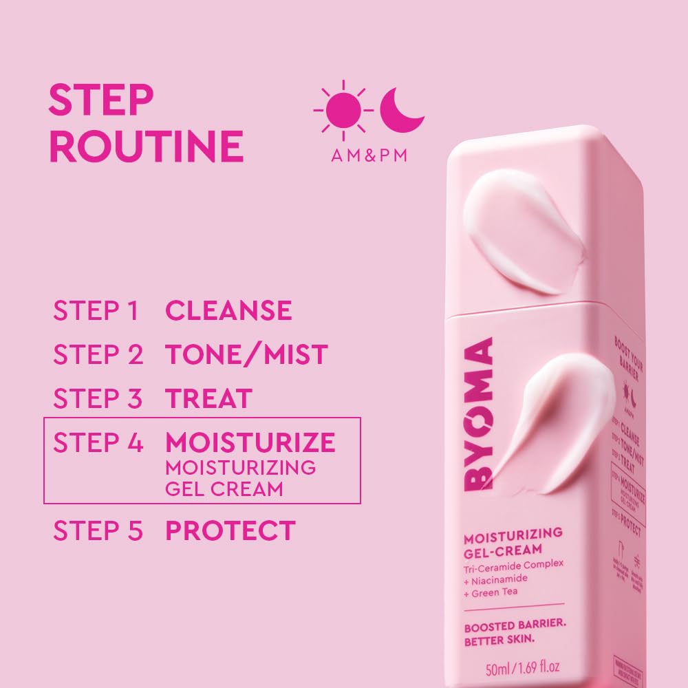 BYOMA Moisturizing Gel Cream - Barrier Repair Face Lotion with Niacinamide and Green Tea - Ceramide
