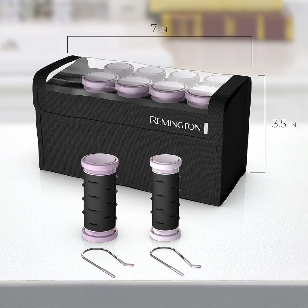 Remington Compact Ceramic Dual Voltage Hot Rollers for Long &Short Hair, Hair Setters, Hair Curlers