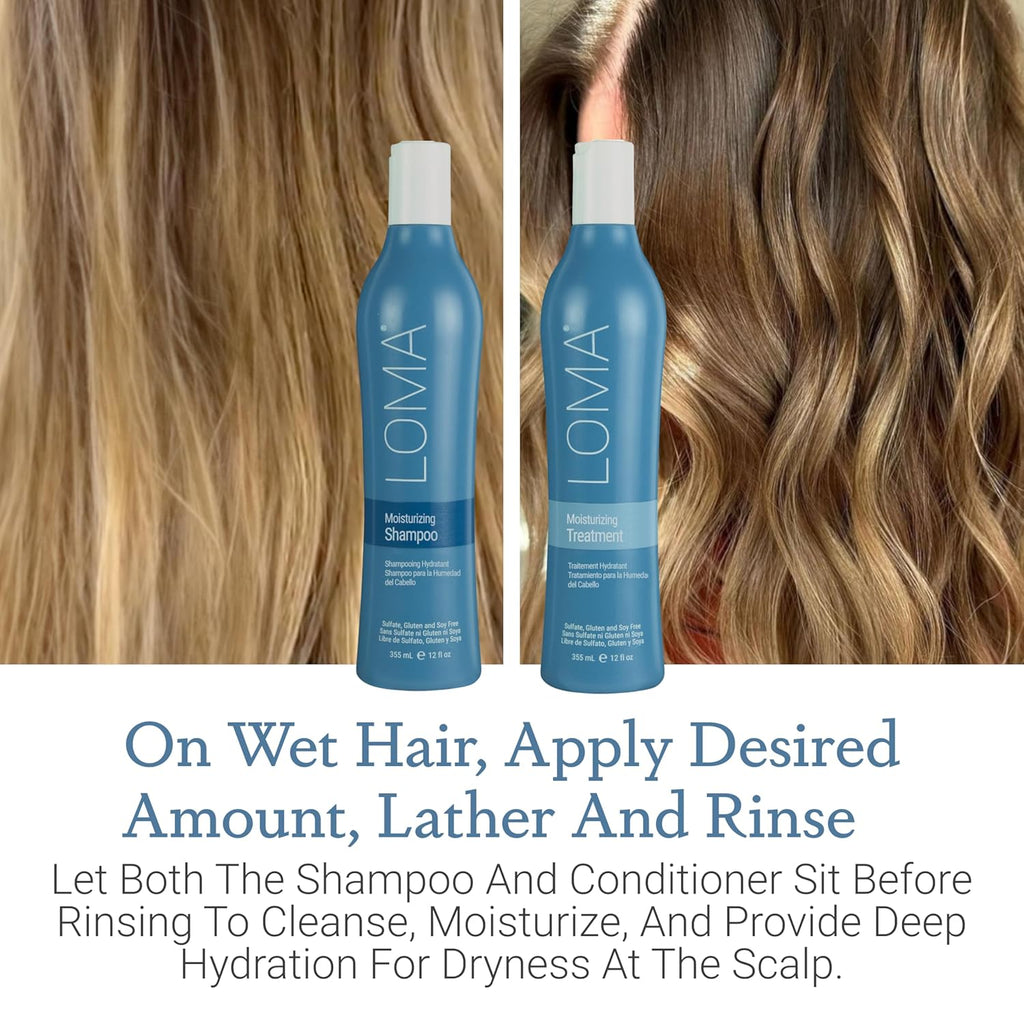 Loma Hair Care Moisturizing Shampoo & Treatment Duo, 12 Fl Oz each
