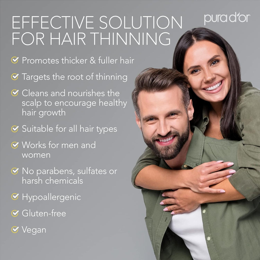PURA D'OR Anti-Thinning Biotin Shampoo & Deep Moisturizing Conditioner Original Gold Label Set