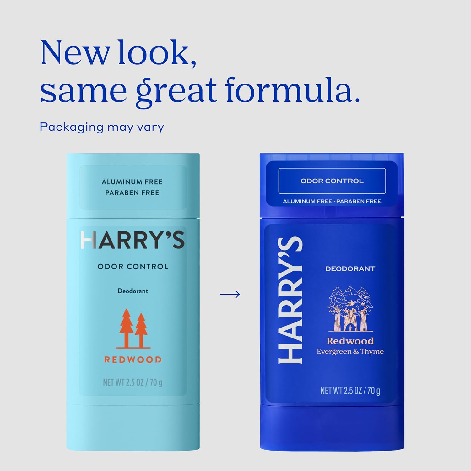 Harry's Aluminum Free Deodorant for Men - Odor Control, Redwood Scent, 2.5 Oz, 3-Pack