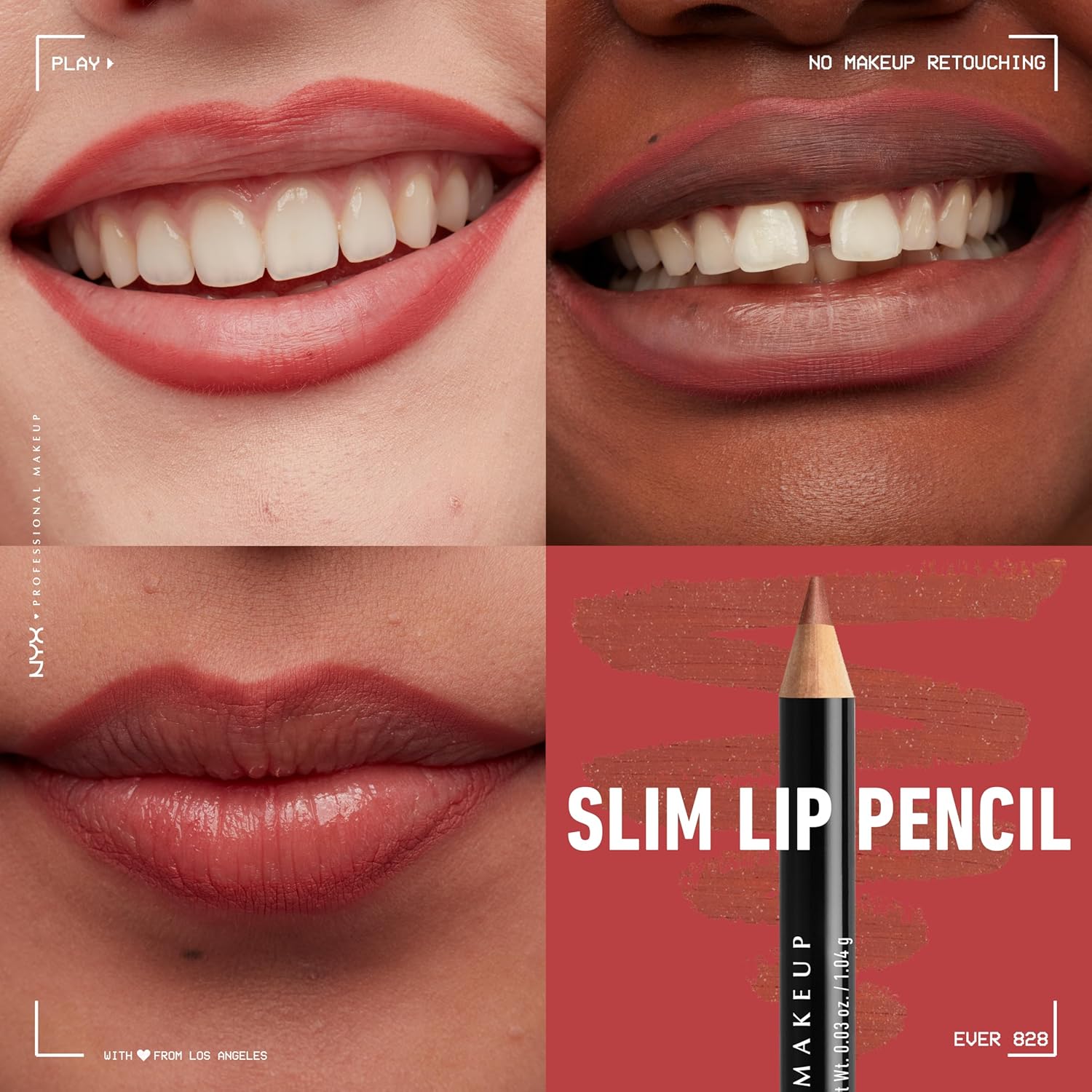 NYX PROFESSIONAL MAKEUP Slim Lip Liner Set, Long-Lasting Creamy Lip Liner Pack Of 3