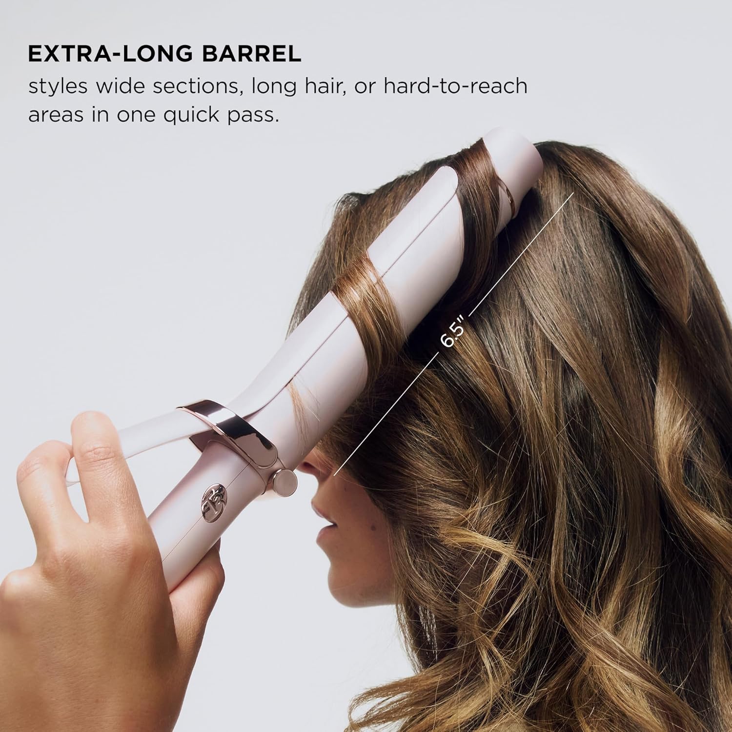 T3 SinglePass Curl X Extra-Long Barrel Curling Iron with 9 Heat Settings and Ceramic Barrel for Fast