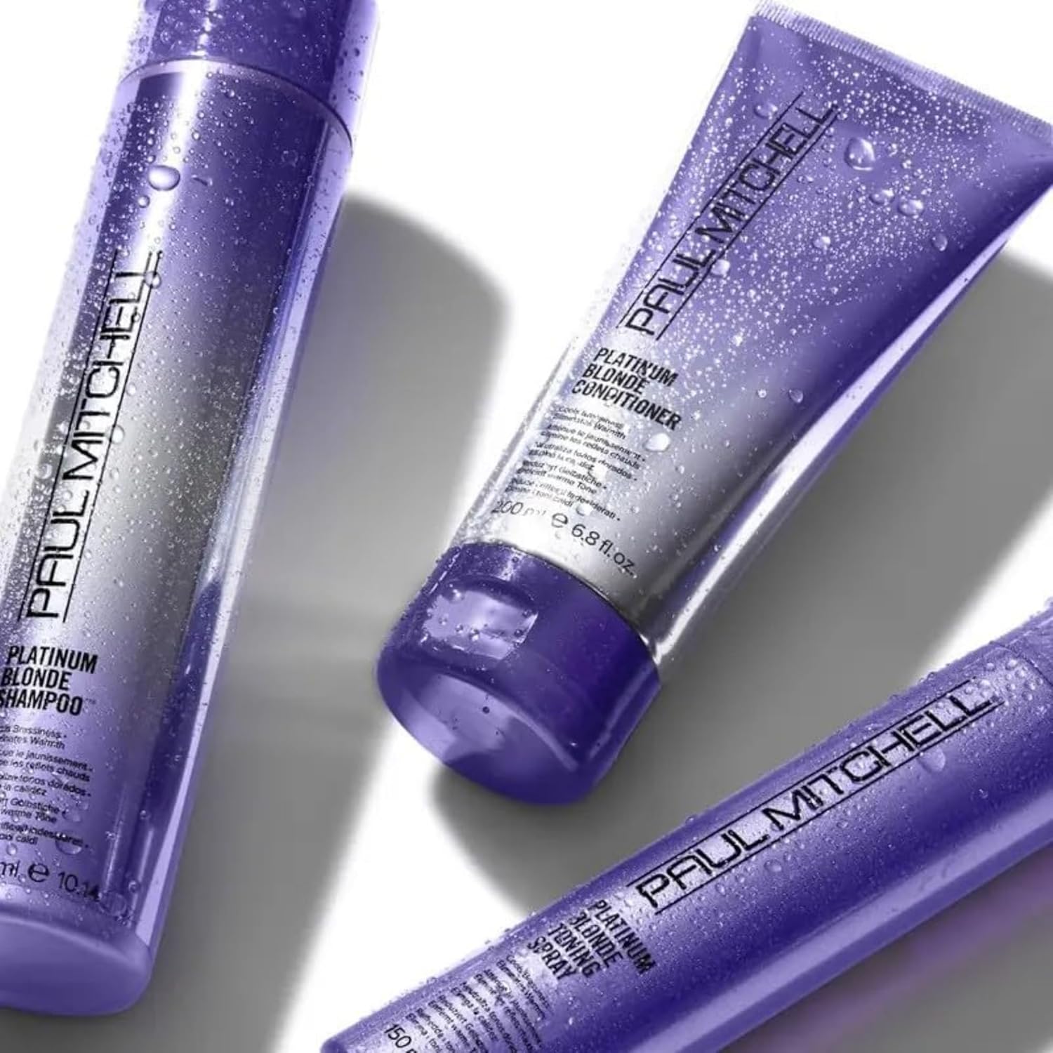 Paul Mitchell Platinum Blonde Violet Shampoo, Banishes Brass +Brightens, Blonde, Silver, Gray, White