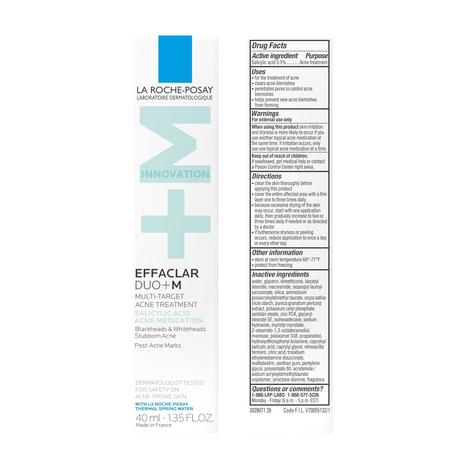 La Roche-Posay Effaclar Salicylic Acid Acne Treatment For Face, Mattifying Gel Cream Spot Treatment
