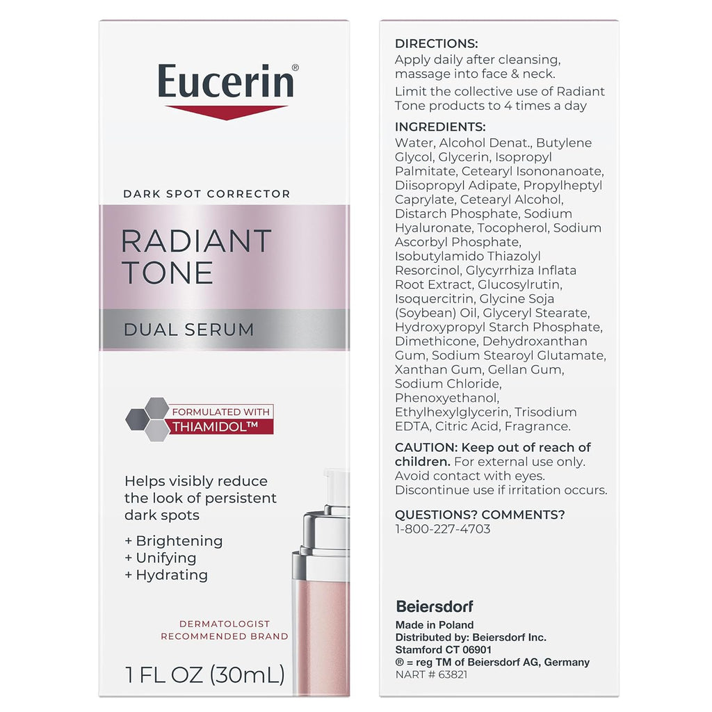 Eucerin Radiant Tone Dual Serum Dark Spot Corrector, Dark Spot Serum, Thiamidol & Hyaluronic Acid