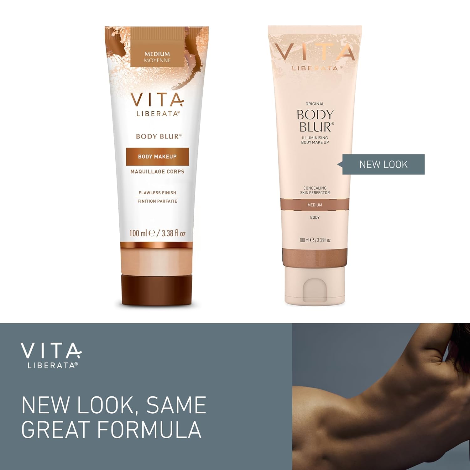 Vita Liberata Body Blur, Leg and Body Makeup. Skin Perfecting Foundation for Flawless Bronze, Easy