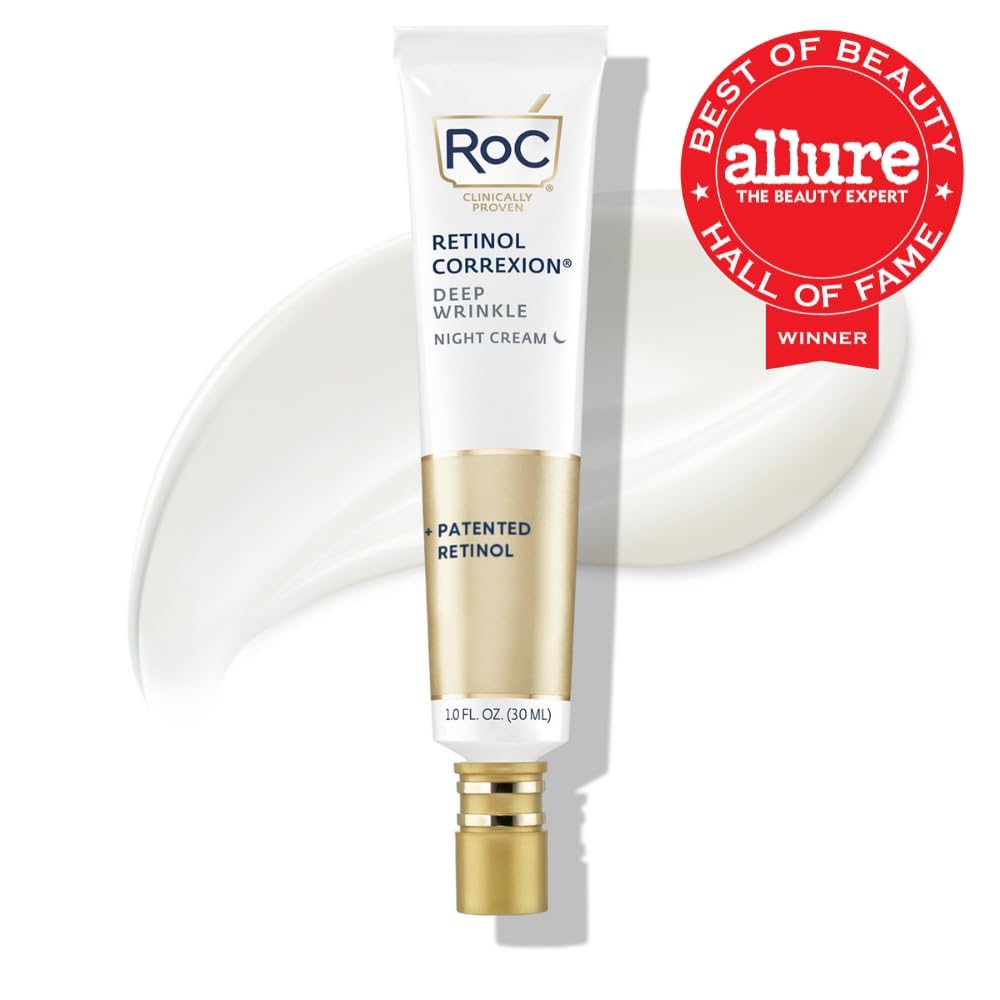 RoC Retinol Correxion Deep Wrinkle Anti-Aging Night Cream | Shea Butter, Glycolic Acid, Squalene