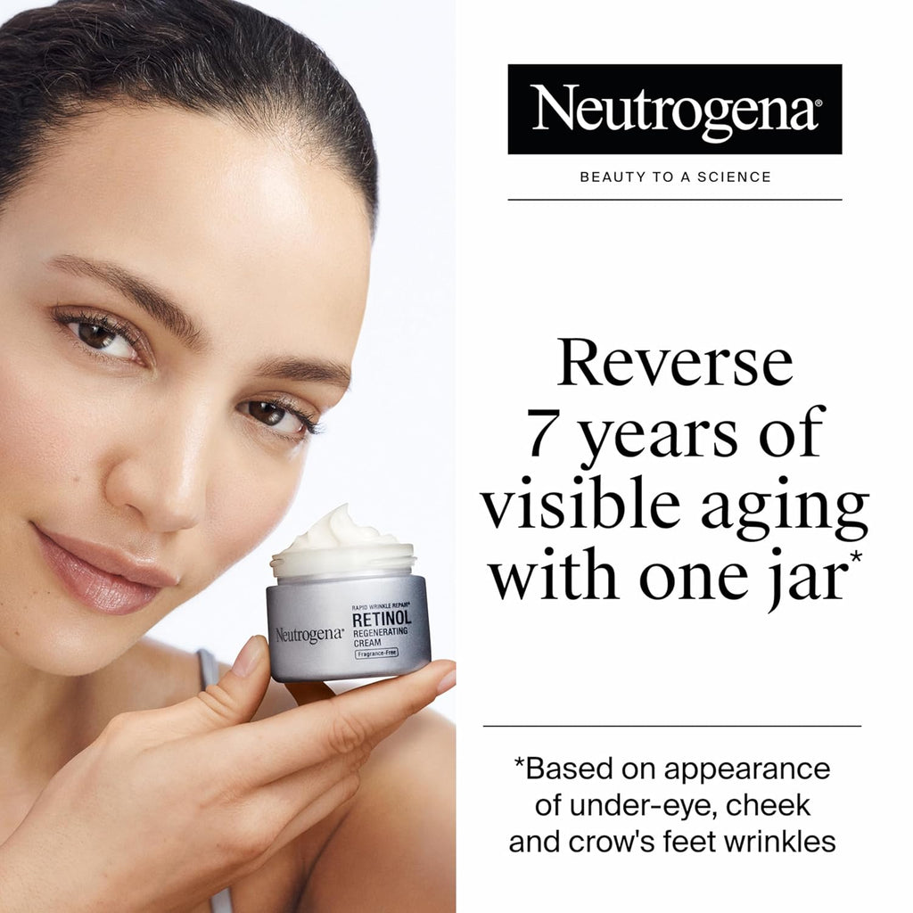 Neutrogena Rapid Wrinkle Repair Retinol Face Moisturizer, Daily Anti-Aging, Hyaluronic Acid, 1.7 oz