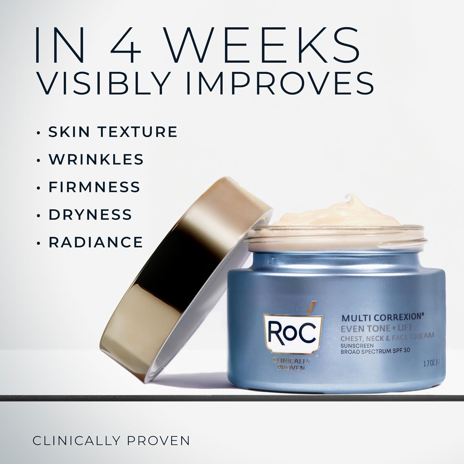 RoC Multi Correxion 5in1 Chest, Neck, and Face Moisturizer& Firming Cream, SPF 30, Vitamin E & Shea