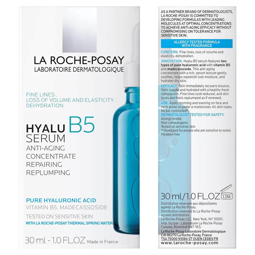 La Roche-Posay Hyalu B5 Pure Hyaluronic Acid Serum for Face,Vitamin B5+Hyaluronic Acid+Madecassoside