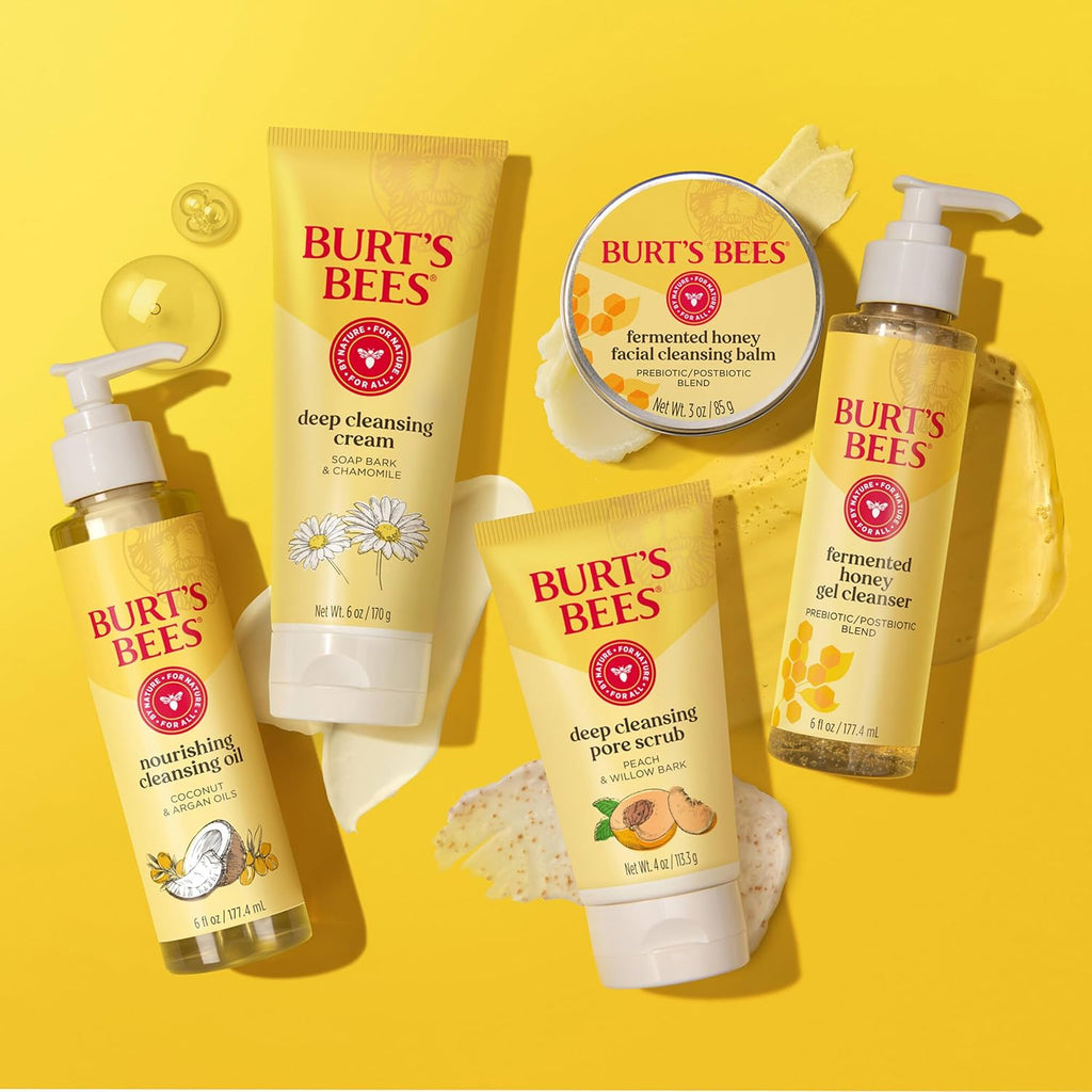 Burt's Bees Deep Cleansing Pore Scrub with Peach and Willow Bark, 4 Ounces, Pack of 3
