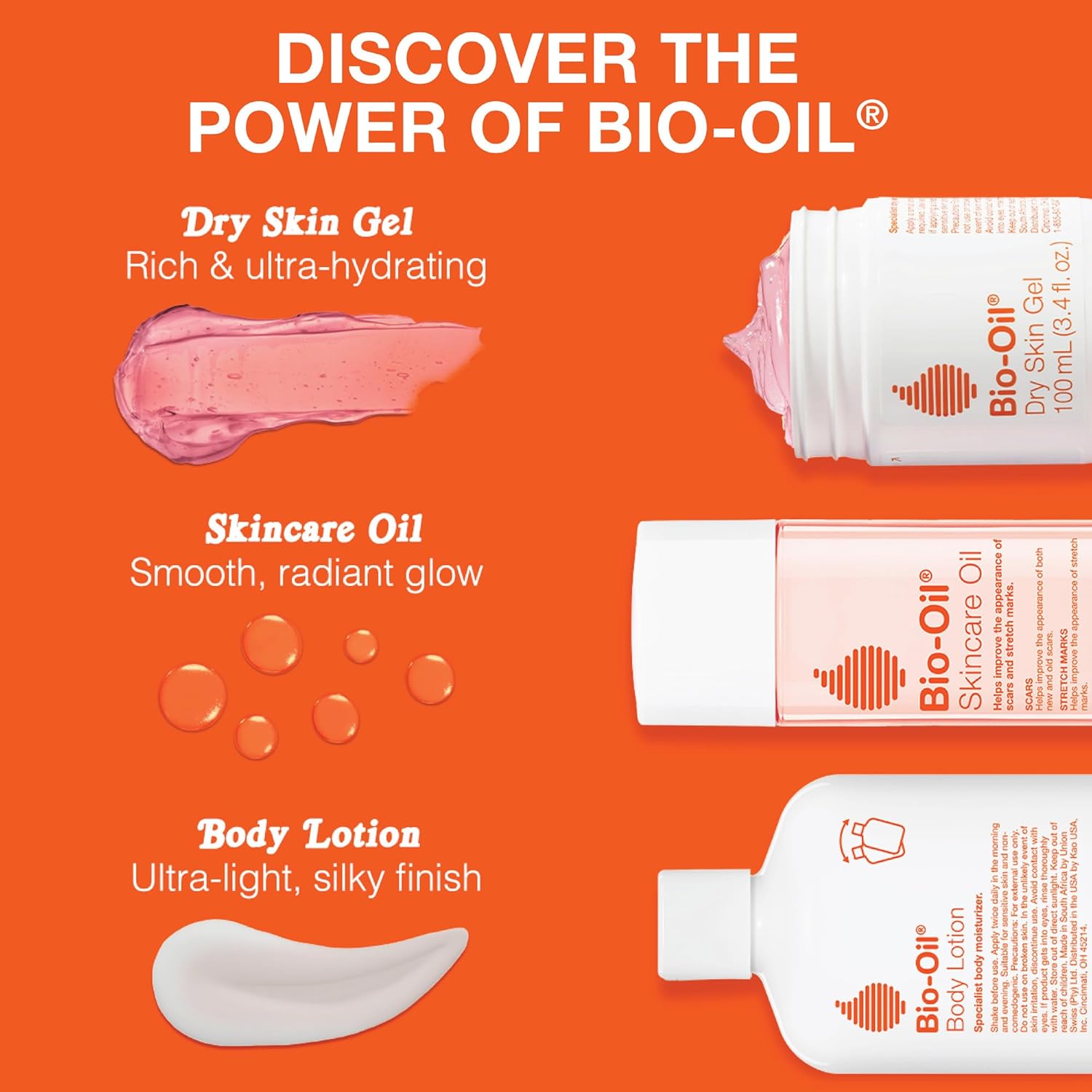 Bio-Oil Skincare Body Oil Serum, Face & Body Moisturizer with Vitamin E&A, for Scars, Stretch Marks