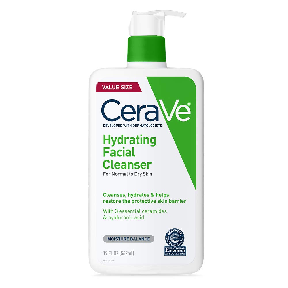 CeraVe Hydrating Facial Cleanser, Moisturizing Face Wash, Hyaluronic Acid + Ceramides + Glycerin