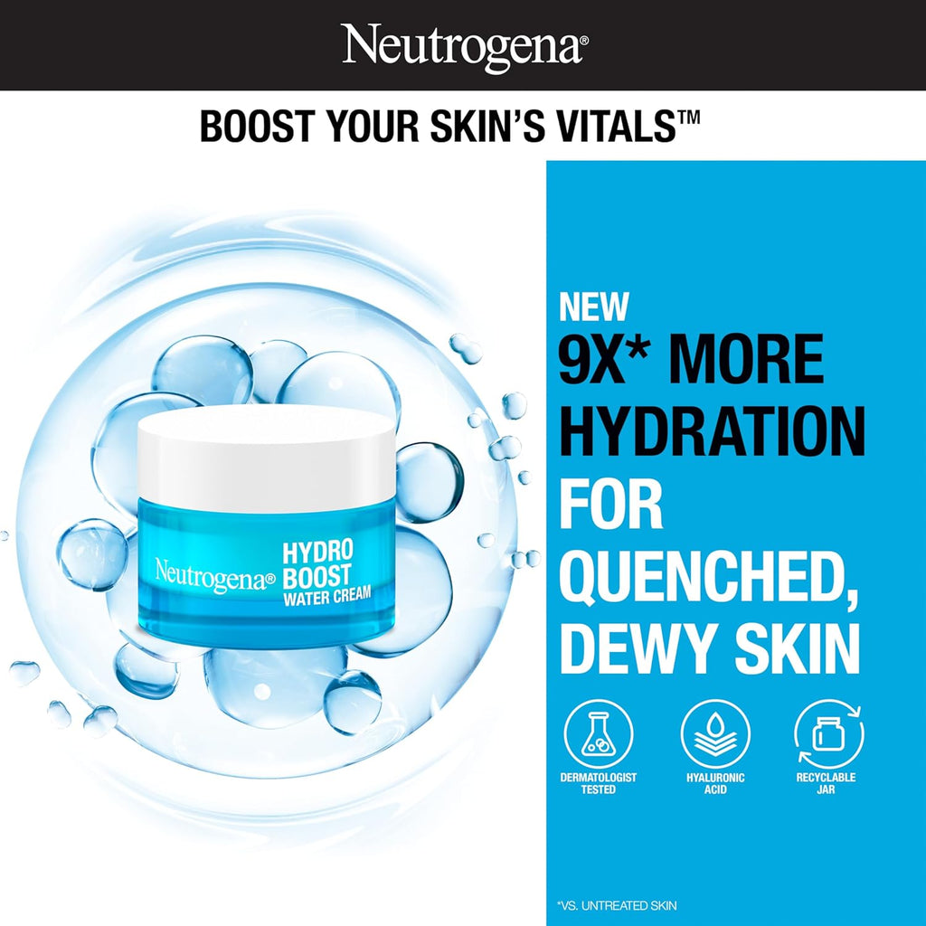 Neutrogena Hydro Boost Skincare Set, Hydro Boost Fragrance Free Gel Cream Face Moisturizer+ Cleanser