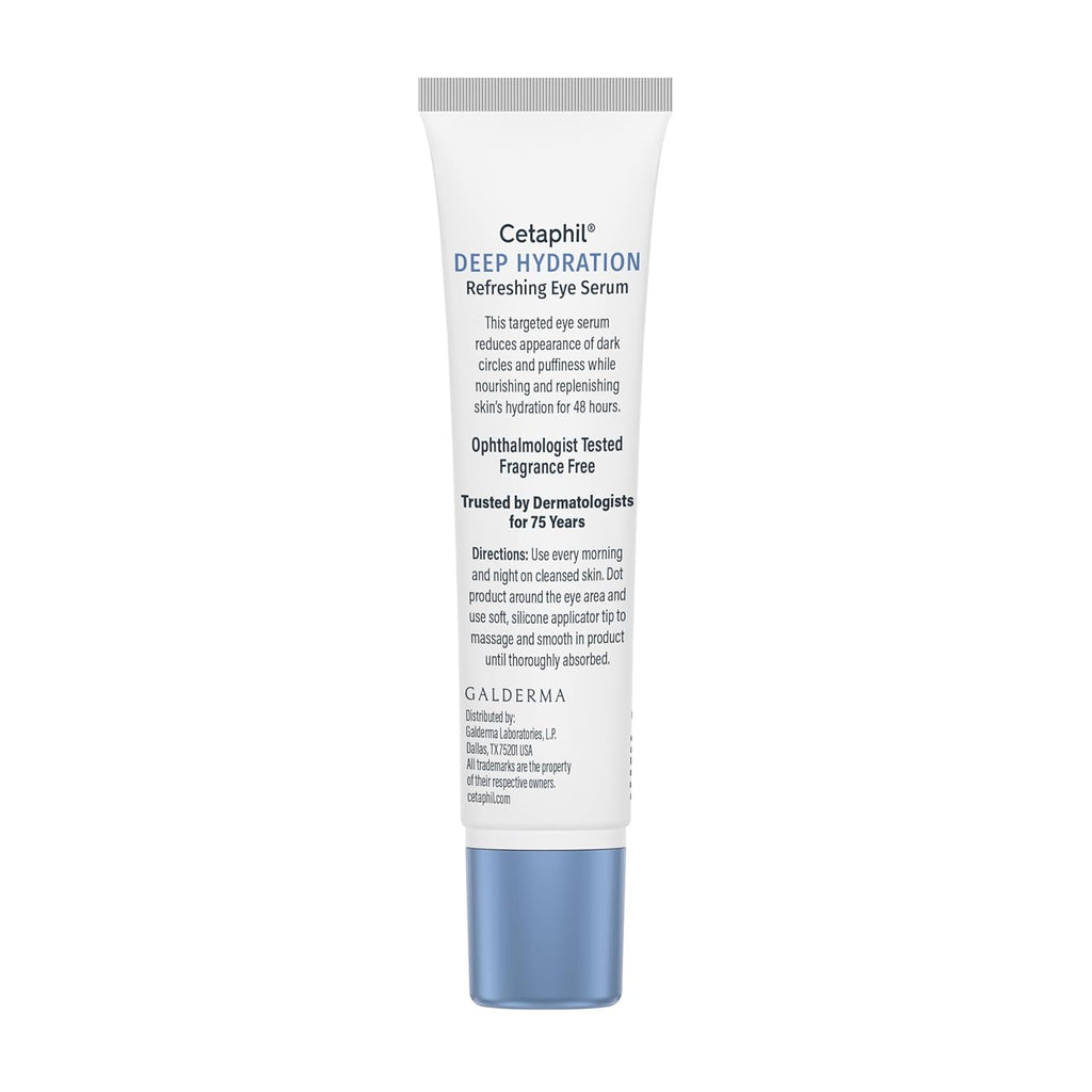 CETAPHIL Deep Hydration Refreshing Eye Serum, 48Hr Under Eye Cream, Hyaluronic Acid, Vitamin E & B5