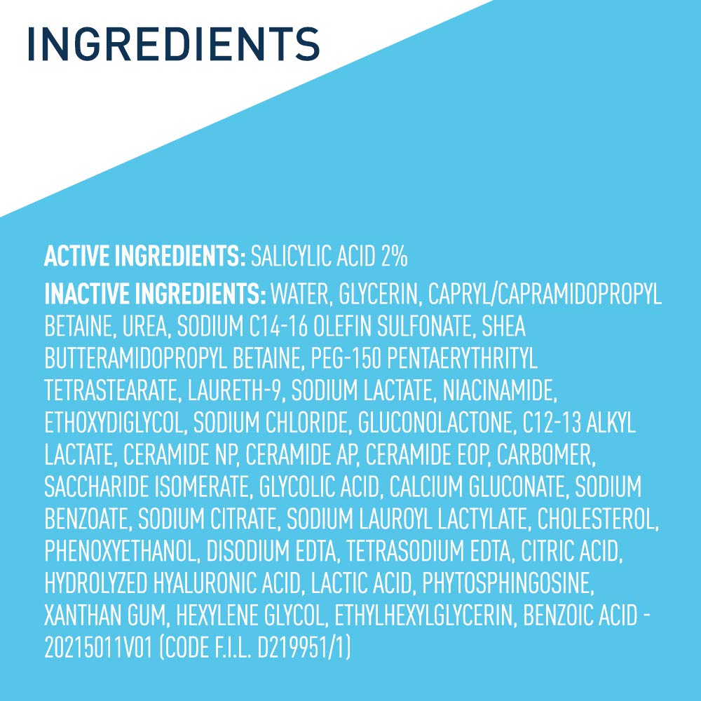 CeraVe Cleanser for Psoriasis Treatment, Salicylic Acid Dry Skin Itch Relief &Latic Acid Exfoliation