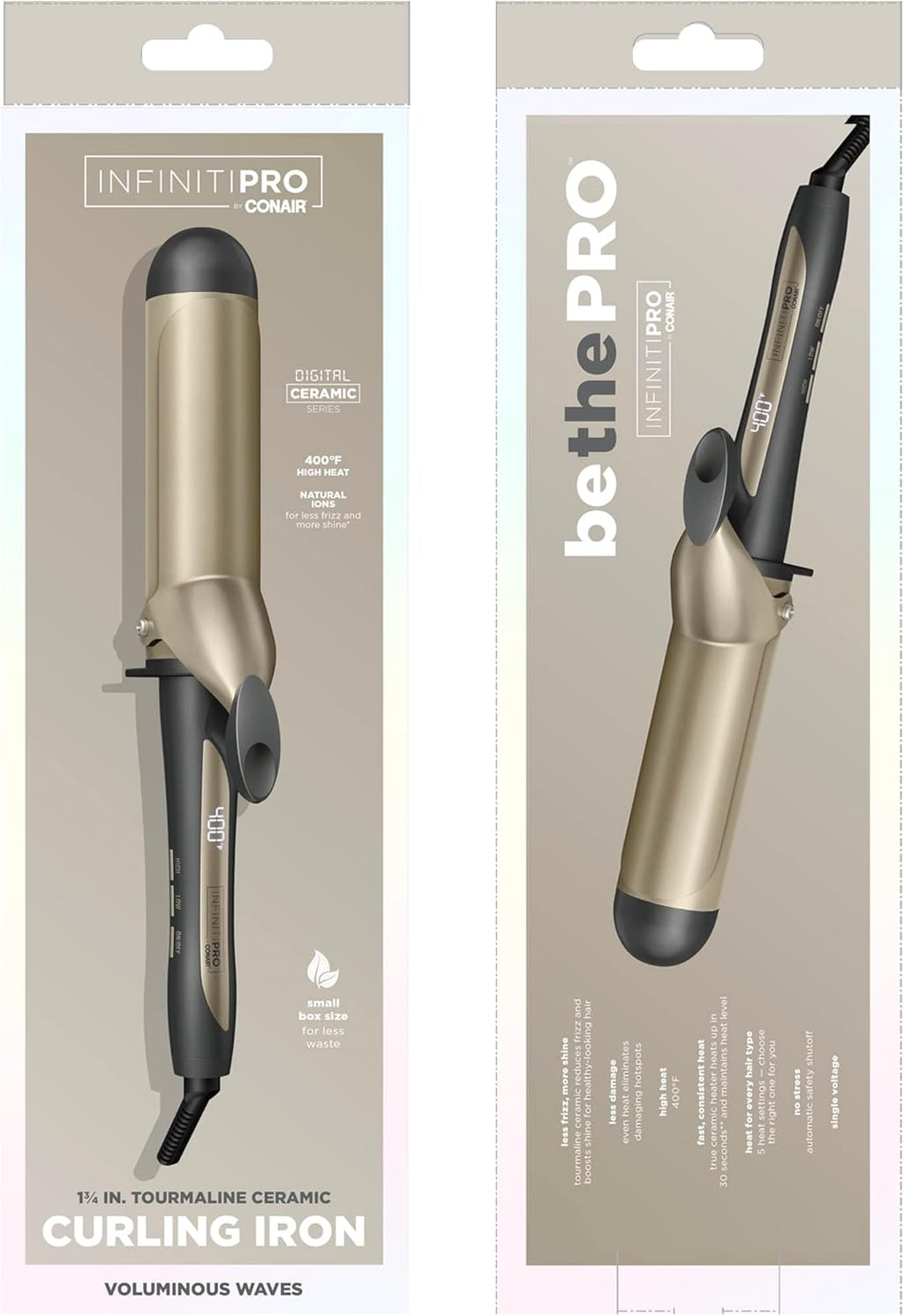 INFINITIPRO BY CONAIR 1 3/4-inch Curling Iron, 1 3/4 inch barrel produces voluminous curls – CD1009