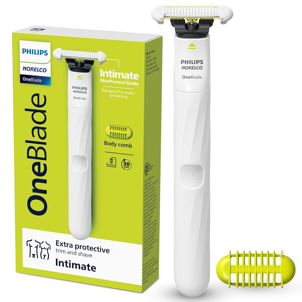 Philips Norelco OneBlade Intimate, Designed for Pubic Grooming, Trim & Shave Extra Skin Protection