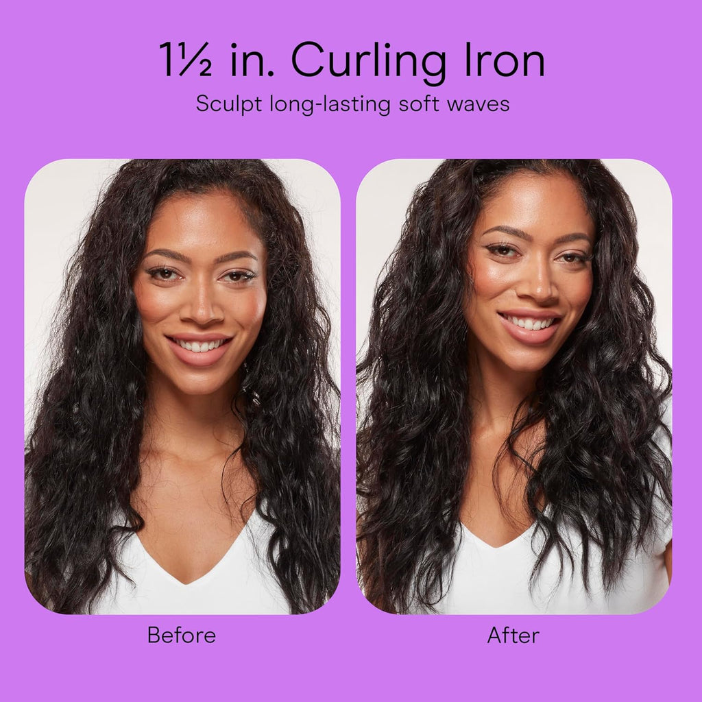 Conair Double Ceramic Curling Iron, Barrel Hair Curling Iron, 30 Heat Settings, Turbo Heat, Auto Off
