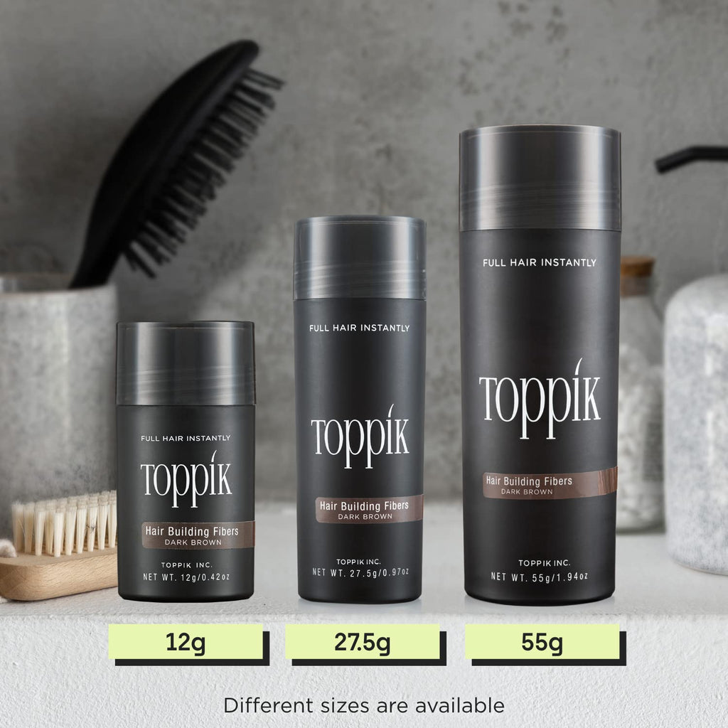 Toppik Hair Building Fibers, 12g Fill In Fine or Thinning Hair, Instantly Thicker, Fuller, Keratin