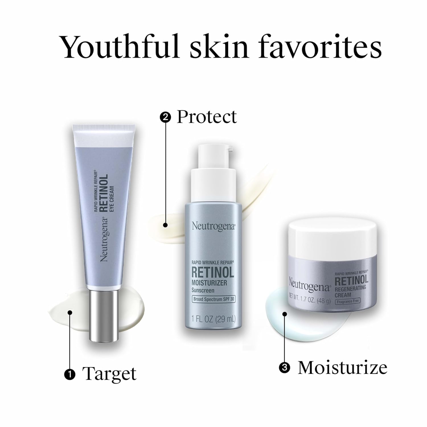 Neutrogena Rapid Wrinkle Repair Retinol Face Moisturizer with SPF 30 Sunscreen, Hyaluronic, Anti-Age