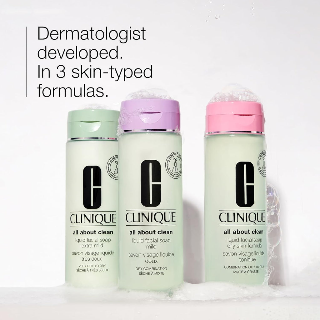 Clinique 3-Step All About Clean Liquid Gentle Facial Cleanser Soap For Dry Combination Skin | Type 2