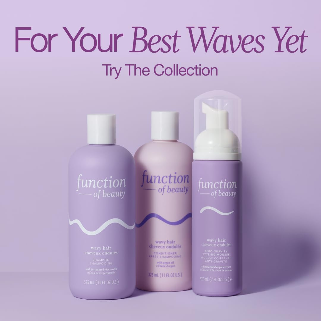 Function of Beauty Wavy Hair Shampoo & Conditioner Set - Fermented Rice Water Strengthens, Argan Oil