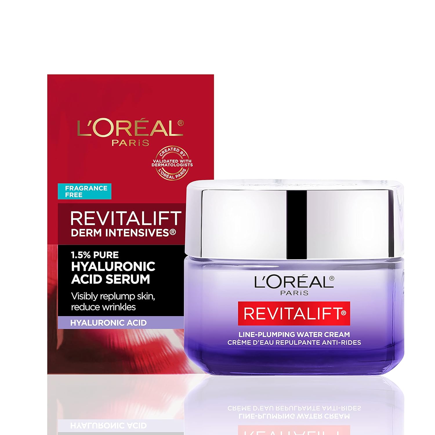 L'Oreal Paris Revitalift Moisturizer, Hyaluronic Acid Water Cream with Ceramides, Deeply Hydrating