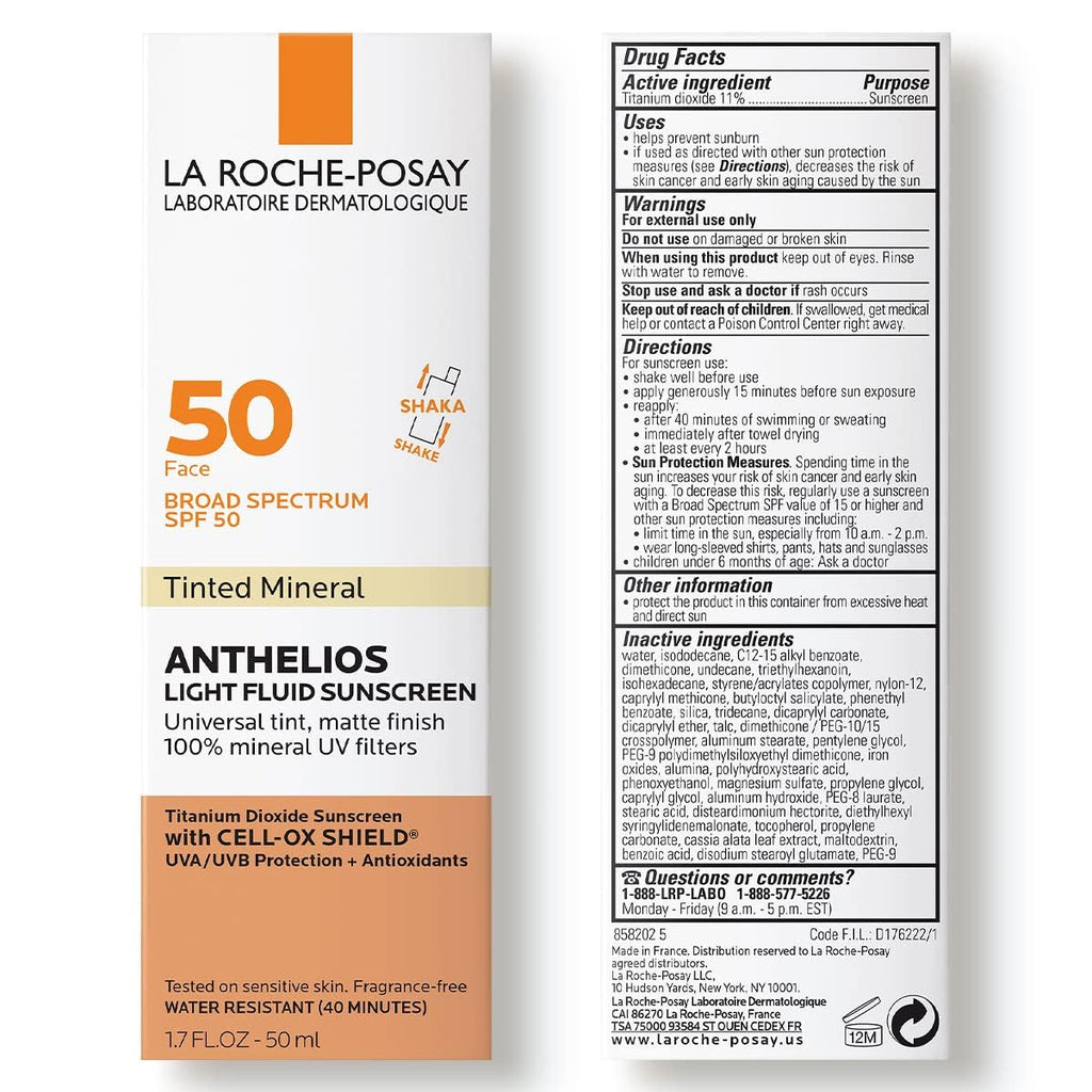 La Roche Posay Anthelios 50 Mineral Tinted Ultra Light Sunscreen Fluid 50ml/1.7oz