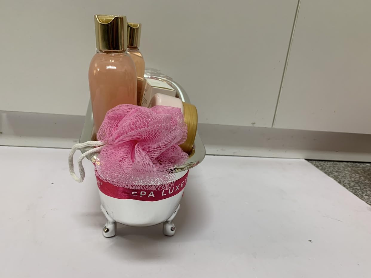 spa luxetique Gift Bath Set For Women, 8 Pcs Rose Spa Basket | Bubble Bath, Shower Gel, Body Lotion